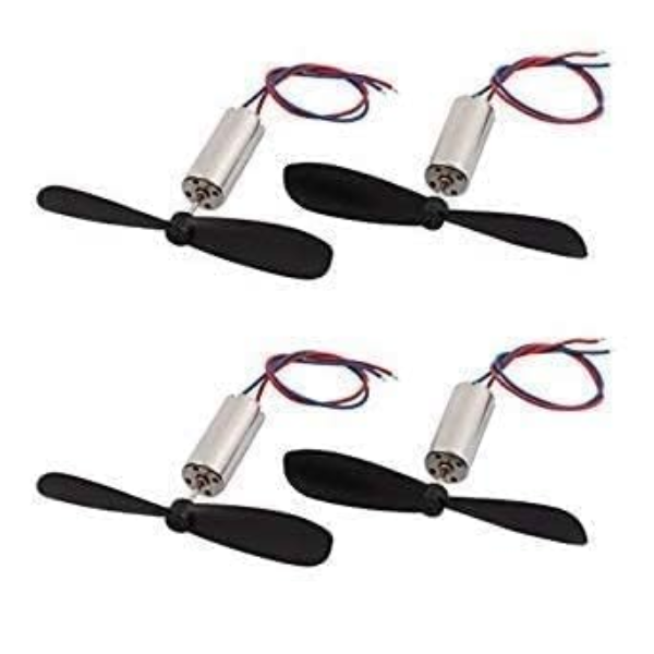 DC 3.7V 716 7x16mm Micro Coreless Motor with Propeller High-Speed Mini Drones (4 Motors + 4 Propellers)
