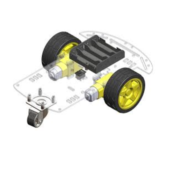 2WD Robotics Chassis With Motors Wheels And Accessories V1.0 (Milky)