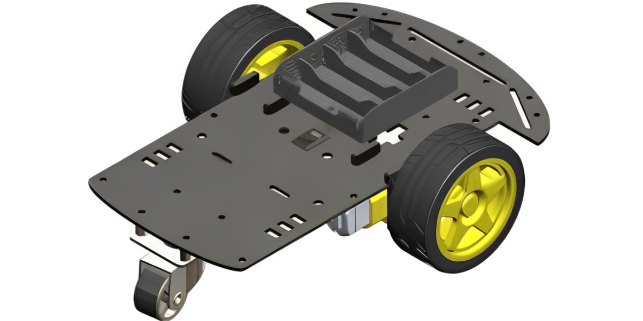 2WD Robotics Chassis With Motors Wheels And Accessories V1.0 (BLACK)