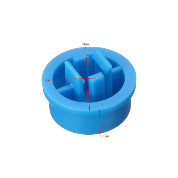 BLUE Round Cap for Square Tactile Switch 12x12x7.3mm (Pack of 20)