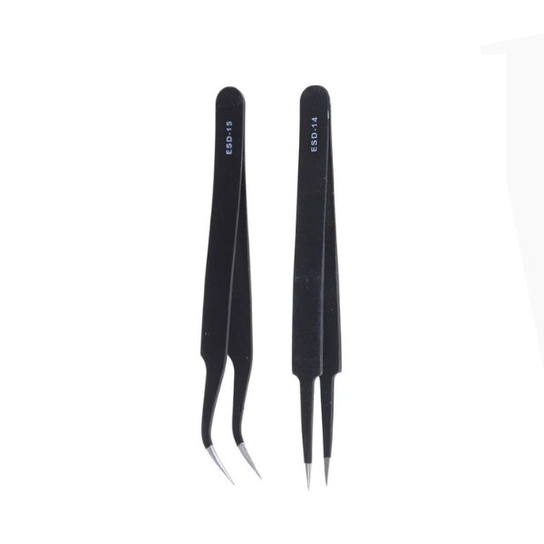 Anti Static Tweezer Black - Curved