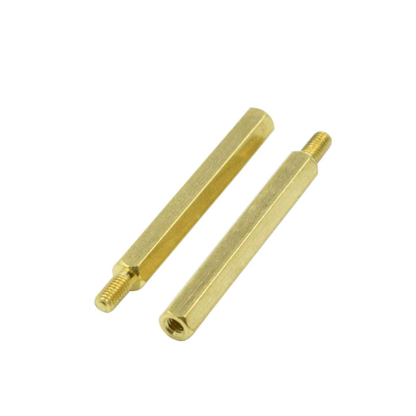 M3 x 6 Standoff Brass Nickel Plated Female to Female Pack 10