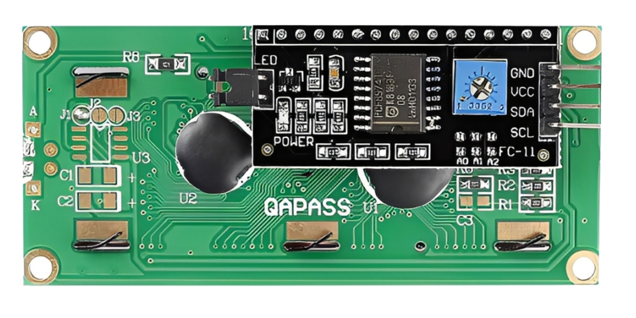LCD1602 Parallel Blue in white LCD Display with IIC/I2C Interface (Soldred)