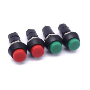 Round Push Button Switch Latching OFF-ON Red Button (Pack of  5)