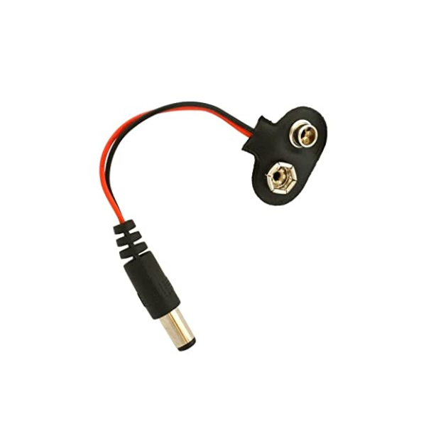 Battery 9V Snap Connector to DC Jack Male Connector Pack 5
