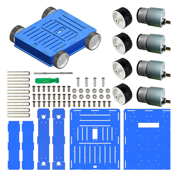 Open Source Multipurpose Robot Platform Chassis Kit Including Motors and Wheels