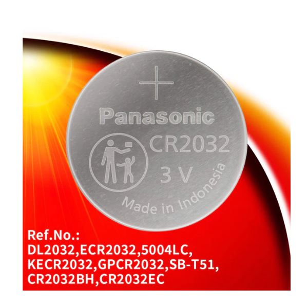 Panasonic CR2032 3V Lithium Coin Battery - Pack 5