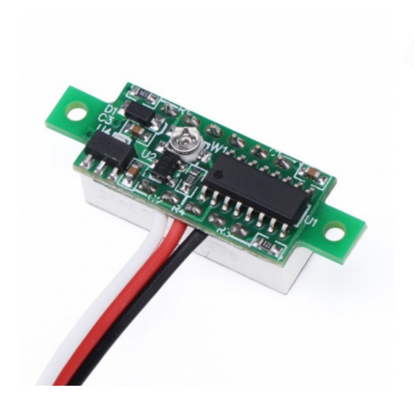 0.28 Inch 0-100V Three Wire DC Voltmeter Blue