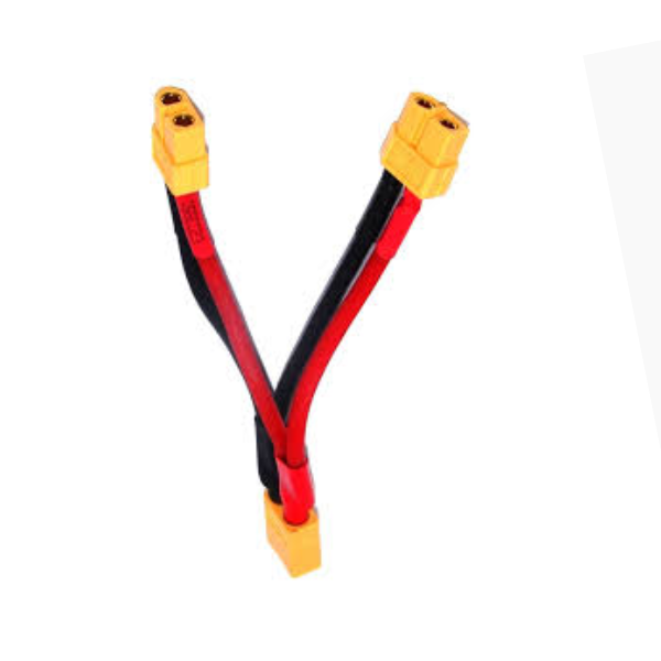 XT60 10cm 16 AWG Dual Extension Y Splitter 1 Male 2 Female