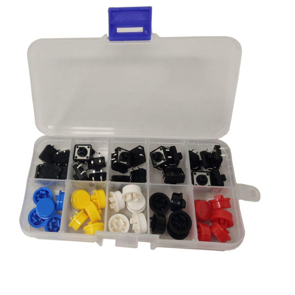 Tactile Push Button Switch Kit 25Pcs Multi-Color