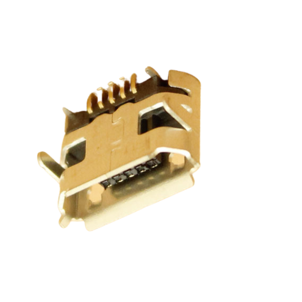 Micro USB Connector With Through Hole Support Legs