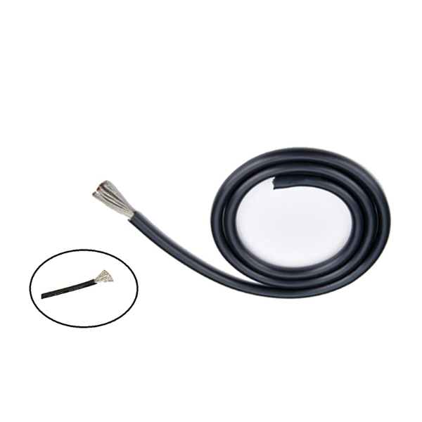 Silicone Wire High Temperature Grade 16 AWG Black 1 Meter