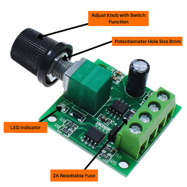 1.8V-12V 2A DC Motor PWM Speed Regulator