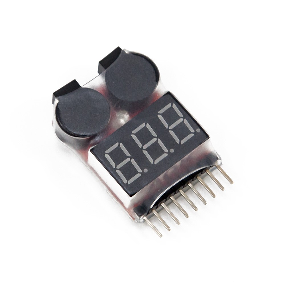 Lipo battery low voltage tester buzzer alarm 1-8s