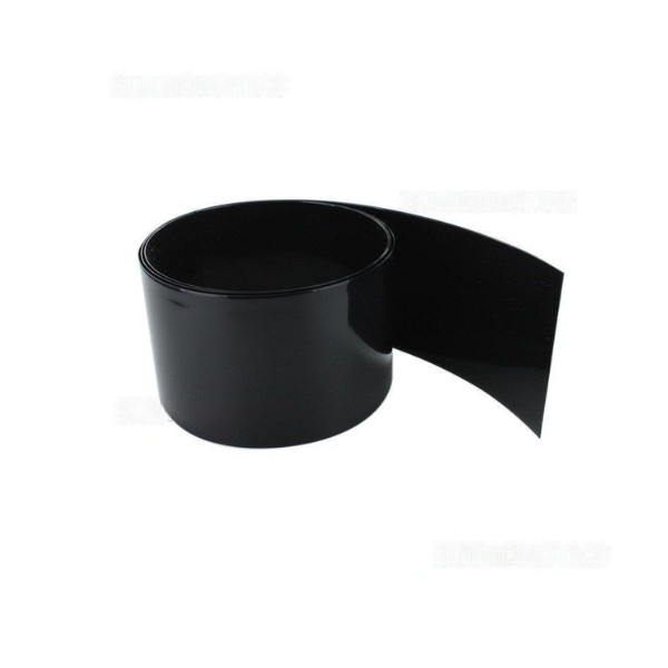 PVC Heat Shrink Sleeve 128 mm 1 Meter Black for Battery (Pack of 2)