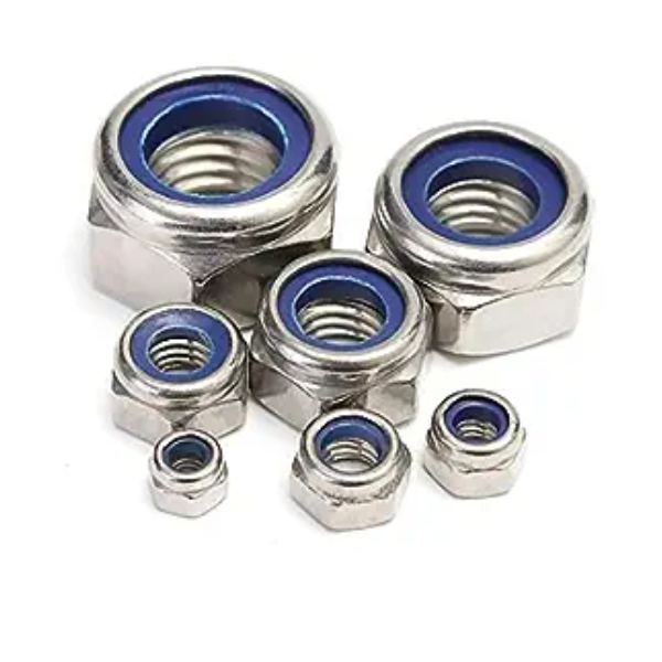 M3 x 0.5mm 304 Stainless Steel Self-Lock Nylon Inserted Hex Lock Pack 10Nuts